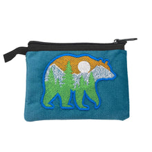 Load image into Gallery viewer, Embroidered Bear Wildlife Nature Ecuadorian Coin Purse Pouch