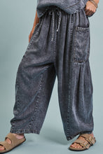 Load image into Gallery viewer, Washed Denim Utility Wide Leg Pants With Cargo Pockets