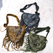 Load image into Gallery viewer, Celestial Stonewashed Crossbody Fringe Bag