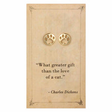Load image into Gallery viewer, Literary Quotes Cat Post Earrings