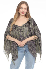 Load image into Gallery viewer, Fringe Paisley Shawl Top