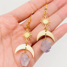 Load image into Gallery viewer, Amethyst Moon Earrings