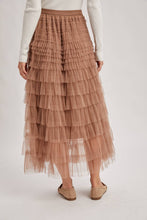 Load image into Gallery viewer, RUFFLED TULLE MIDI SKIRT