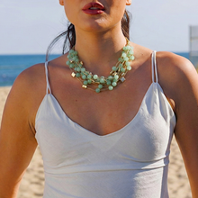 Load image into Gallery viewer, Chunky Green Beaded Necklace | Handmade Statement Jewelry