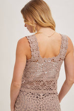 Load image into Gallery viewer, SHEER CROCHET SLEEVELESS SQAURE NECK TOP