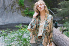 Load image into Gallery viewer, Earth &amp; Sky Pixie Duster Cropped Kimono w/ Trees