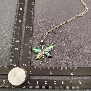 Abalone Shell Dragonfly Necklace