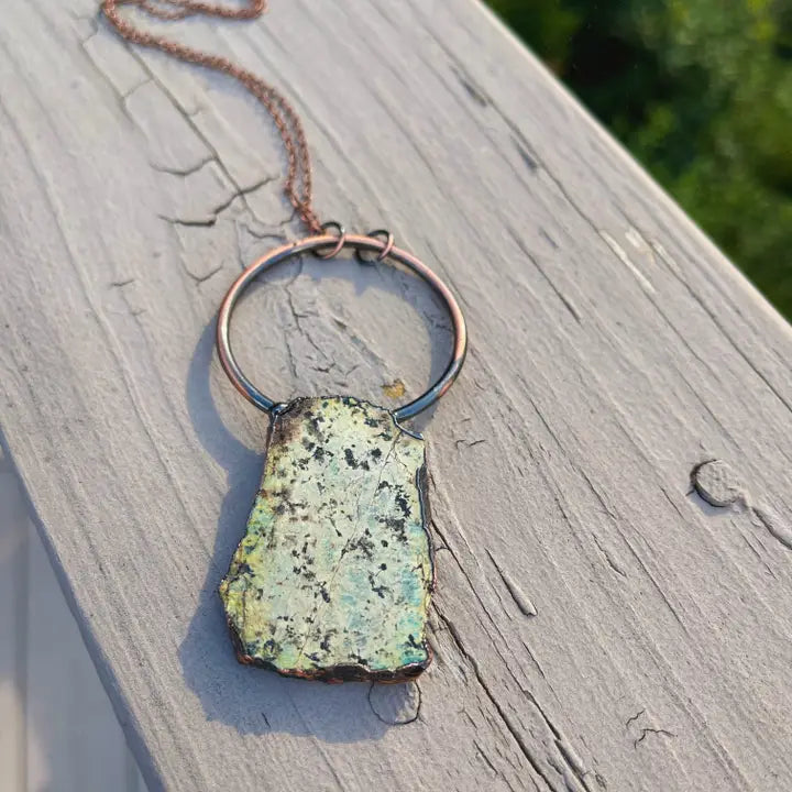 African Turquoise Slab Necklace