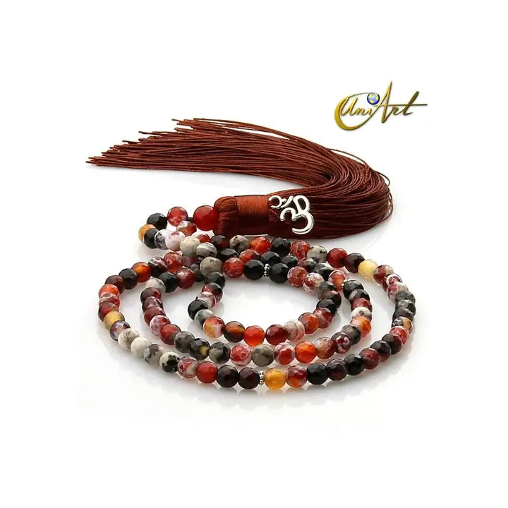 Ember Agate Mala