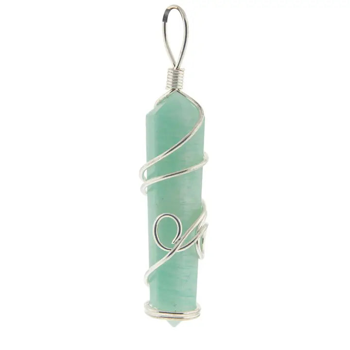 Amazonite Wire Wrapped Pendant