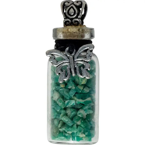 Gemstone Chip Bottle Necklace