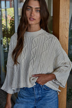 Load image into Gallery viewer, Knit Cable Sweater Natural