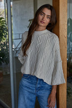 Load image into Gallery viewer, Knit Cable Sweater Natural