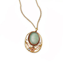 Load image into Gallery viewer, Metal &amp; Stone Pendant w/Chain