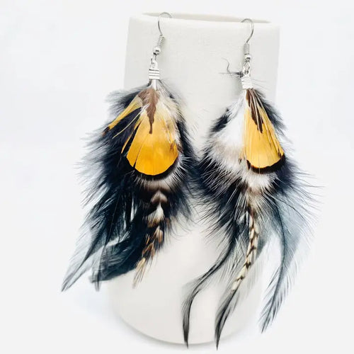 Bohemian Feather Dangle Earrings