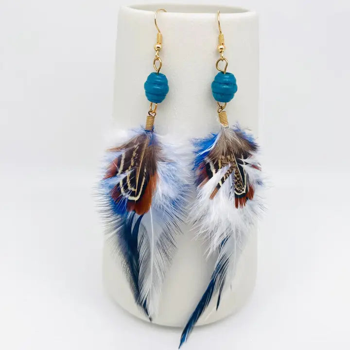 Bohemian Feather Dangle Earrings