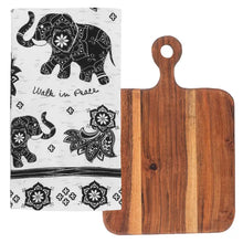 Load image into Gallery viewer, Boho Tea Towel with Cutting Board