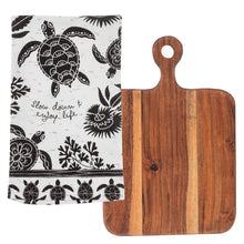 Load image into Gallery viewer, Boho Tea Towel with Cutting Board