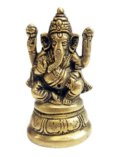 Brass Blessing Ganesh Statue - 3 in