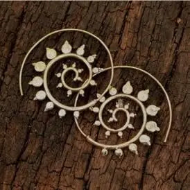 Brass Thorn Spiral Earring