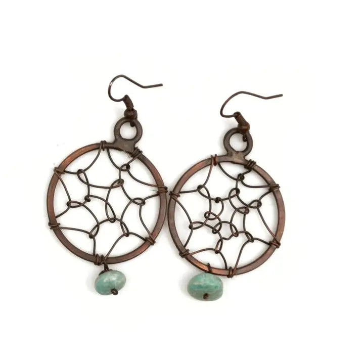 Dream Catcher Earrings w/Stones