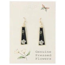 Load image into Gallery viewer, Dried Flower Gold Black Bar Earrings