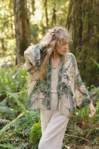 Earth and Sky Cropped Bamboo Kimono
