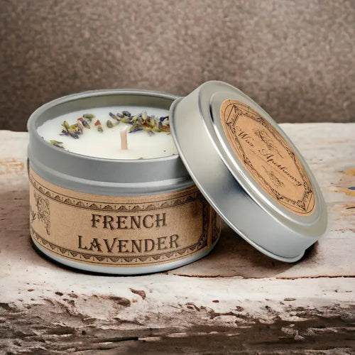 French Lavender Botanical Travel Tin Candle