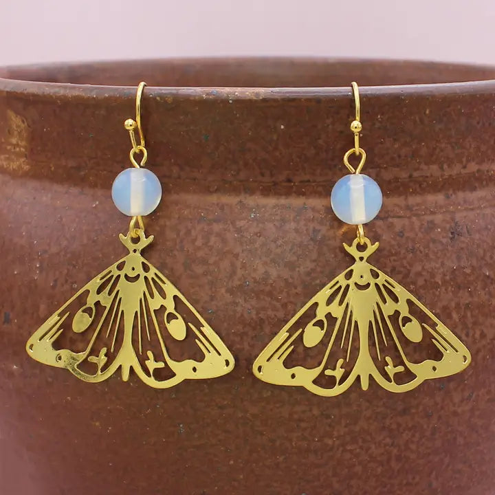 Full Moon Luna Moth Earrings