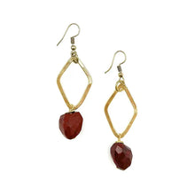 Load image into Gallery viewer, Gold-Plated Long Earrings w/Stones