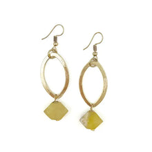 Load image into Gallery viewer, Gold-Plated Long Earrings w/Stones