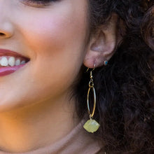 Load image into Gallery viewer, Gold-Plated Long Earrings w/Stones