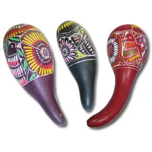 Hand Carved Multicolored Maracas