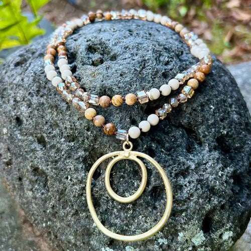 Jasper Mala Bead Necklace