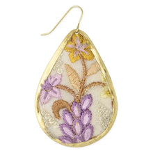 Load image into Gallery viewer, Embroidered Teardrop Earrings