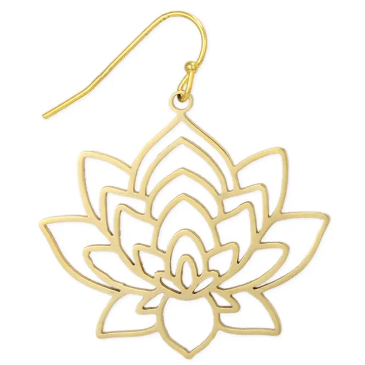 Lotus Gold Cutout Earrings