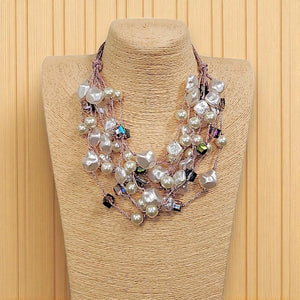 Modern Pearl Aurora Borealis Necklace