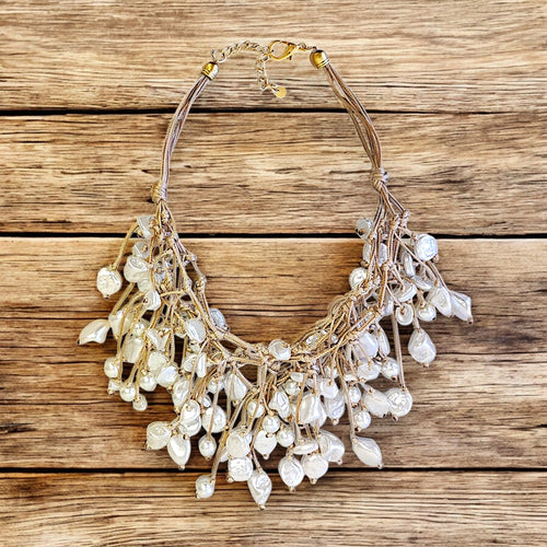 Modern Pearl Bib Necklace