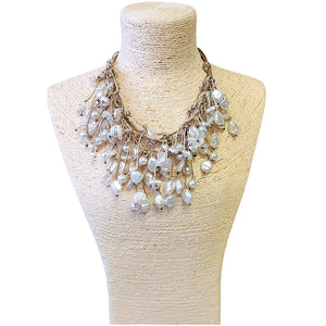 Modern Pearl Bib Necklace