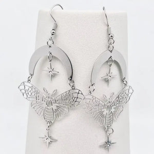 Moon Moth Star Earrings