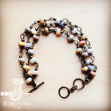 Load image into Gallery viewer, Natural Agate Triple Strand Beaded Bracelet
