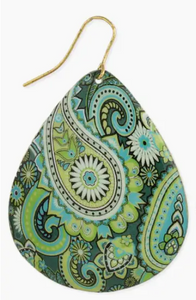 Paisley Print Teardrop Earrings