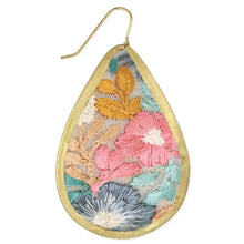 Load image into Gallery viewer, Embroidered Teardrop Earrings