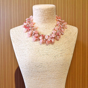 Pink Beaded Choker Necklace