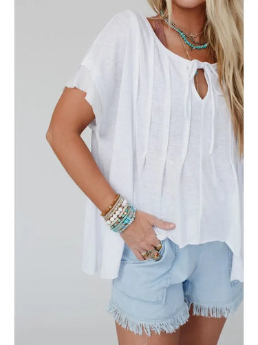 Sweet Pleats Top - White