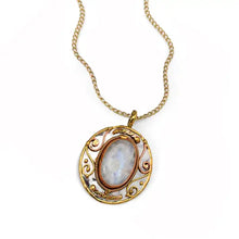 Load image into Gallery viewer, Metal &amp; Stone Pendant w/Chain