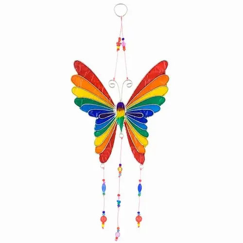 Rainbow Butterfly and Beads Suncatcher