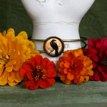 Load image into Gallery viewer, Raven on Moon Cuff Bracelet