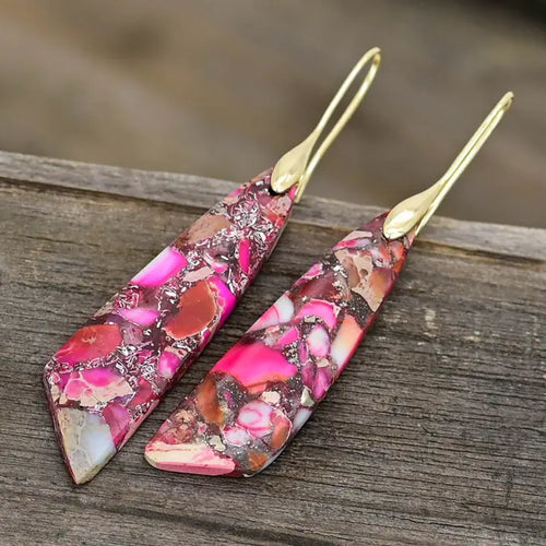 Red Regalite Dangle earrings