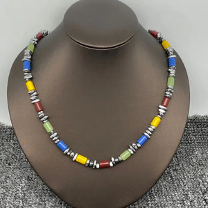 Resin & Hematite Beaded Necklace